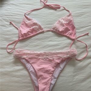 Pink Triangle Bikini Set